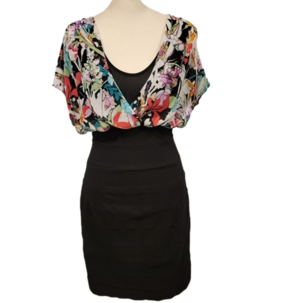 Nicole By Nicole Miller Floral Chiffon Top Bandage Dress size 6